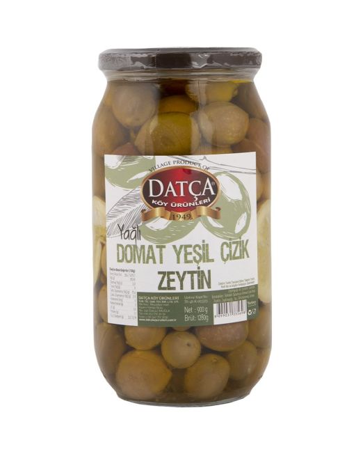 yağlı domat yeşil çizik zeytin 900 gr